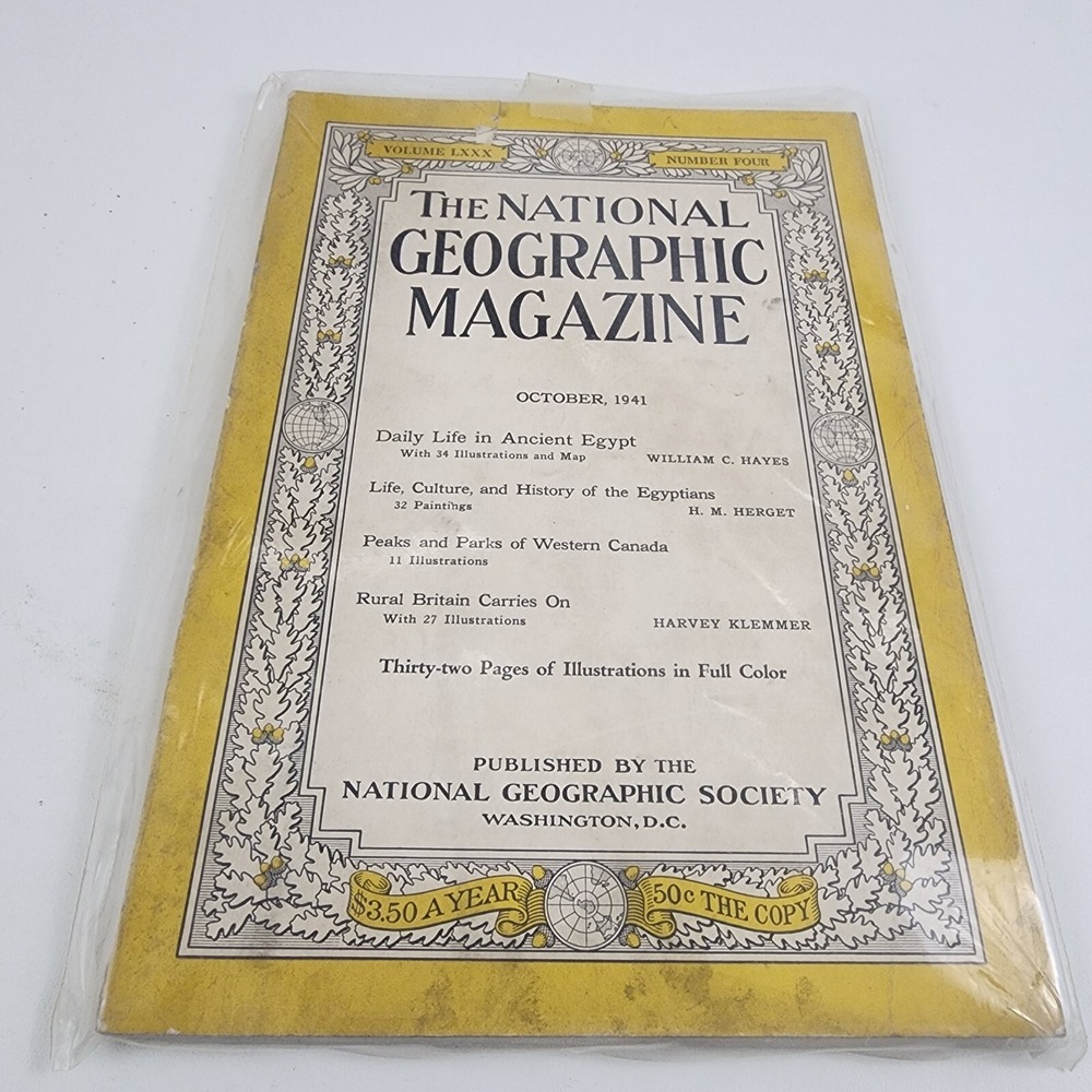 National‎ Geographic Magazine October 1941 No Insert